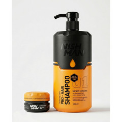 Шампунь Nishman Keratin Complex 1250 мл + матовая паста M1 30 мл